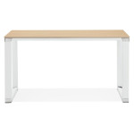 Paris Prix Bureau Design Bois & Métal "Lumio" 140cm Naturel & Blanc