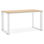 paris prix Bureau Design Bois & Métal "Lumio" 140cm Naturel & Blanc
