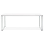 Paris Prix Bureau Design En Bois & Métal "Hovik" 200cm Blanc