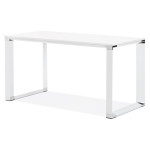Paris Prix Bureau Design En Bois & Métal "Lumio" 140cm Blanc