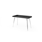 Paris Prix Bureau Design En Bois "Rayburn" 115cm Noir & Chrome