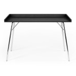 paris prix Bureau Design en Bois "Rayburn" 115cm Noir & Chrome