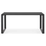 Paris Prix Bureau Design En Verre "Abigano" 160cm Noir