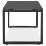 Paris Prix Bureau Design En Verre "Abigano" 160cm Noir