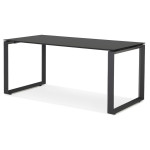 Paris Prix Bureau Design En Verre "Abigano" 160cm Noir