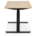 Paris Prix Bureau Design Réglable "Électrique" 140cm Naturel & Noir