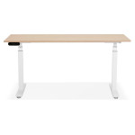 Paris Prix Bureau Design Réglable "Électrique" 160cm Naturel & Blanc