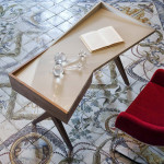 Paris Prix Bureau Design "Robert" 120cm Naturel & Gris Perle