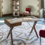 Paris Prix Bureau Design "Robert" 120cm Naturel & Gris Perle