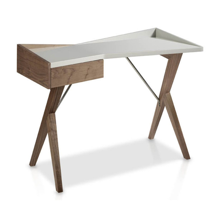 Paris Prix Bureau Design "Robert" 120cm Naturel & Gris Perle