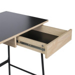 Paris Prix Bureau Design "Stanford" 100cm Naturel & Noir