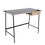 paris prix Bureau Design "Stanford" 100cm Naturel & Noir