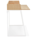 Paris Prix Bureau Design "Zélana" 120cm Naturel & Blanc