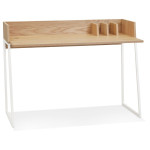 paris prix Bureau Design "Zélana" 120cm Naturel & Blanc