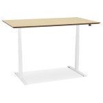 Paris Prix Bureau Électronique Ergonomique "Kio" 150cm Chêne & Blanc