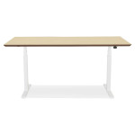 Paris Prix Bureau Électronique Ergonomique "Kio" 150cm Chêne & Blanc