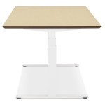 Paris Prix Bureau Électronique Ergonomique "Kio" 150cm Chêne & Blanc