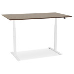 Paris Prix Bureau Électronique Ergonomique "Kio" 150cm Noyer & Blanc