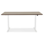 Paris Prix Bureau Électronique Ergonomique "Kio" 150cm Noyer & Blanc