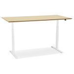 Paris Prix Bureau Électronique Ergonomique "Kio" 180cm Chêne & Blanc