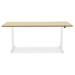Paris Prix Bureau Électronique Ergonomique "Kio" 180cm Chêne & Blanc