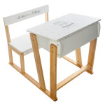 paris prix Bureau Enfant Pupitre "Ecriture" 63cm Blanc & Naturel