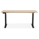 Paris Prix Bureau Ergonomique Réglable "Électrique" 140cm Naturel & Noir