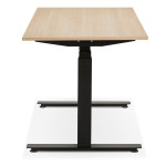 Paris Prix Bureau Ergonomique Réglable "Électrique" 140cm Naturel & Noir