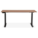 Paris Prix Bureau Ergonomique Réglable "Électrique" 160cm Noyer & Noir