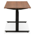 Paris Prix Bureau Ergonomique Réglable "Électrique" 160cm Noyer & Noir