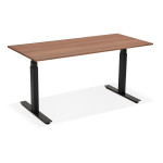 Paris Prix Bureau Ergonomique Réglable "Électrique" 160cm Noyer & Noir