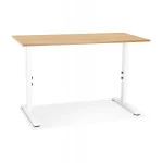 Paris Prix Bureau Hauteur Réglable "Mathew" 140cm Blanc & Naturel
