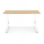 Paris Prix Bureau Hauteur Réglable "Mathew" 140cm Blanc & Naturel