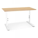 paris prix Bureau Hauteur Réglable "Mathew" 140cm Blanc & Naturel