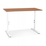 Paris Prix Bureau Hauteur Réglable "Mathew" 140cm Blanc & Noyer