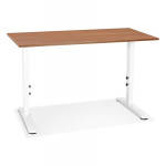 paris prix Bureau Hauteur Réglable "Mathew" 140cm Blanc & Noyer