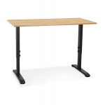 Paris Prix Bureau Hauteur Réglable "Mathew" 140cm Noir & Naturel