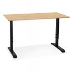 paris prix Bureau Hauteur Réglable "Mathew" 140cm Noir & Naturel