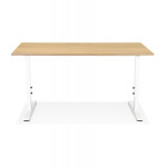 Paris Prix Bureau Hauteur Réglable "Mathew" 160cm Blanc & Naturel
