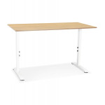 Paris Prix Bureau Hauteur Réglable "Mathew" 160cm Blanc & Naturel