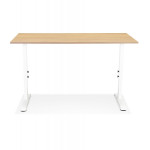 Paris Prix Bureau Hauteur Réglable "Mathew" 160cm Blanc & Naturel