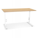 paris prix Bureau Hauteur Réglable "Mathew" 160cm Blanc & Naturel
