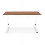 Paris Prix Bureau Hauteur Réglable "Mathew" 160cm Blanc & Noyer