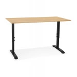 Paris Prix Bureau Hauteur Réglable "Mathew" 160cm Noir & Naturel