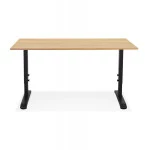 Paris Prix Bureau Hauteur Réglable "Mathew" 160cm Noir & Naturel