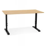 paris prix Bureau Hauteur Réglable "Mathew" 160cm Noir & Naturel