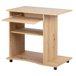 Paris Prix Bureau Informatique à Roulettes "Tao" 80cm Beige