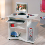 Paris Prix Bureau Informatique à Roulettes "Tao" 80cm Blanc