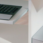 Paris Prix Bureau Informatique à Roulettes "Tao" 80cm Blanc