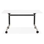 Paris Prix Bureau Pliable à Roulettes "Lexon" 140cm Blanc